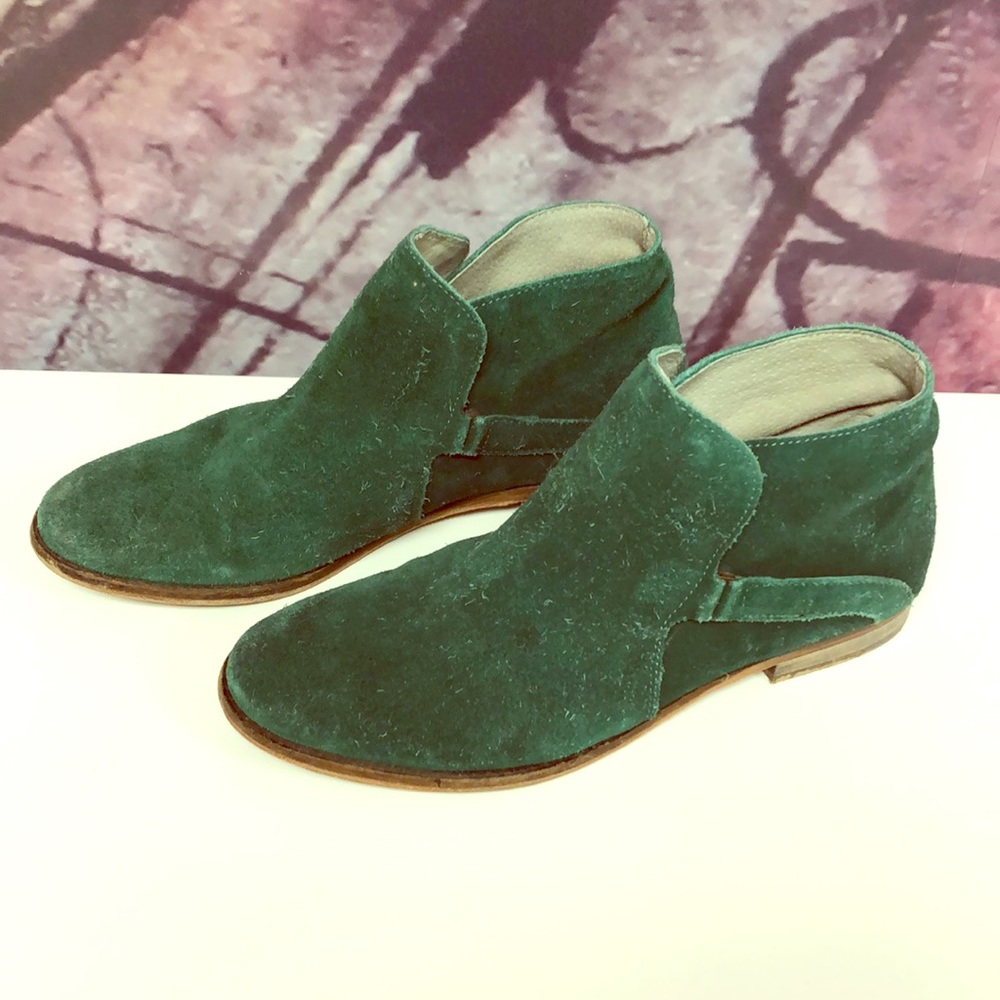 Free People Summit Green Suede Ankle Boot 9/40